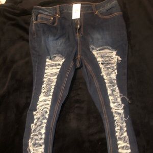 Ashley Stewart Distressed Denim Jeans
